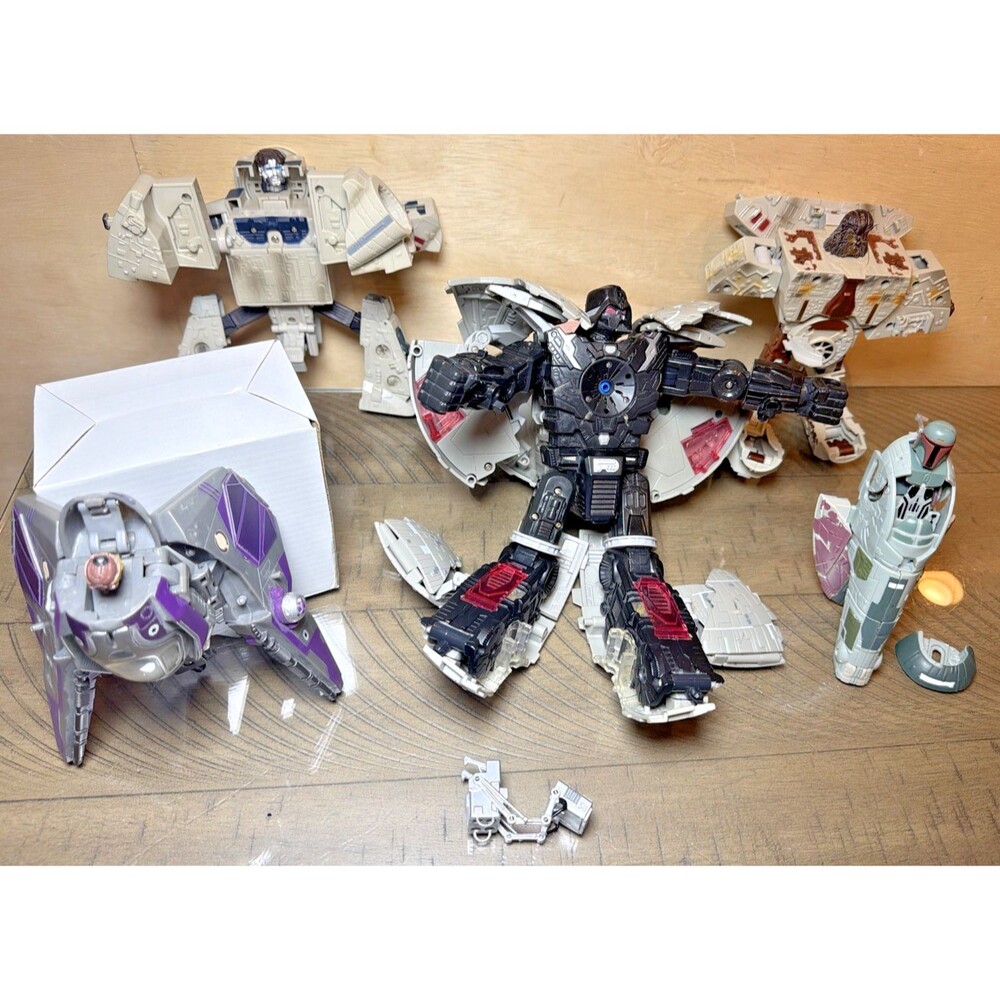 Transformers Star Wars DEATH STAR VADER Lando Han Solo Chewy FALCON Lot READ